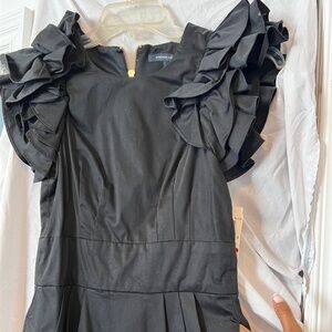 French connection black mini dress with pockets